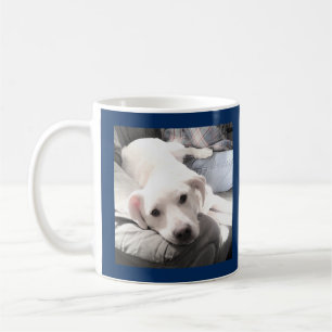 Photo of Cute White Dog with Dad Doing Nothing Coffee Mug