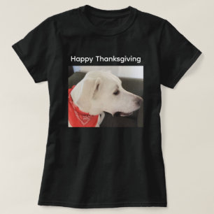 Photo of Cute White Puppy Dog Profile Thanksgiving T-Shirt