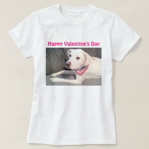 Photo of Cute White Puppy Dog Valentines Day T-Shirt