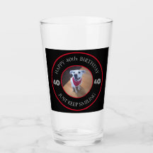 Photo of Dog Grinning Birthday 40 Black and Red