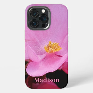 Photo of Elegant Hot Pink Flower Add Name iPhone 13 Pro Case