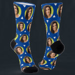 Photo of Girlfriend for Boyfriend Cute Blue Socks<br><div class="desc">These cute photo of girlfriend for boyfriend blue socks feature your own photo with a white triangles pattern and are sure to bring your boyfriend a smile! He will think of you every time he pulls on these socks, (and may make him love you more!) This is a great gift...</div>