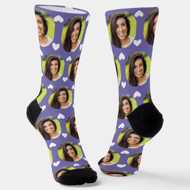 Photo of Girlfriend For Boyfriend Periwinkle Heart Socks (Angled)