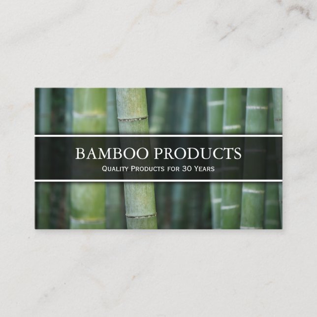 Photo of Green Bamboo  Business Card (Front)