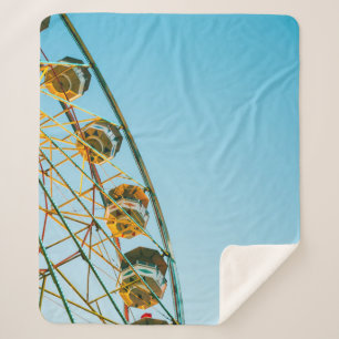 Photo of green Ferris wheel Sherpa Blanket
