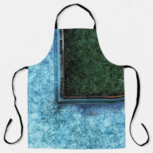 Photo of green grasses near tiles apron