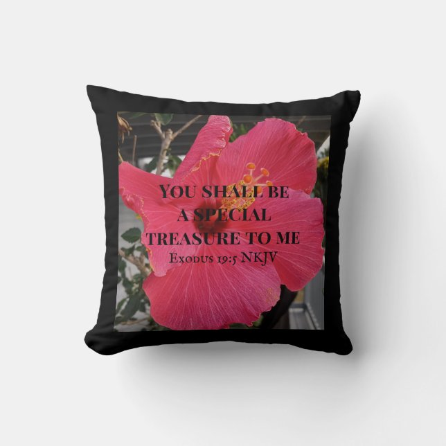 Photo of Hibiscus Special Treasure Bible Verse Cushion (Front)