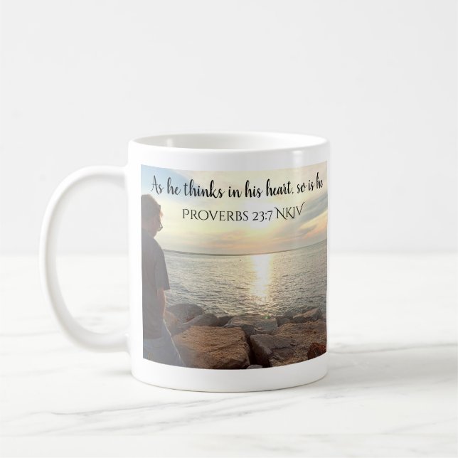 Photo of Ocean Book of Proverbs Wisdom Bible Coffee Mug (Left)