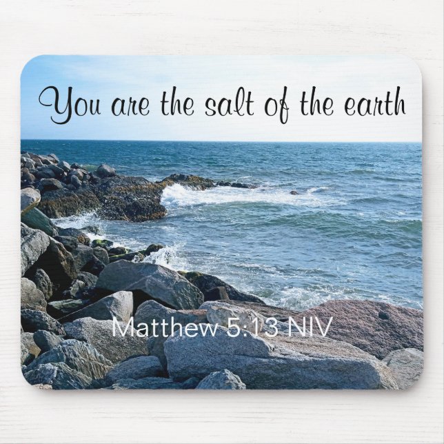 Photo of Ocean Salt of the Earth Bible Verse Mouse Pad (Front)