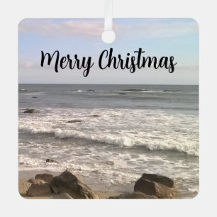 Photo of Ocean Shore Merry Christmas Metal Tree Decoration