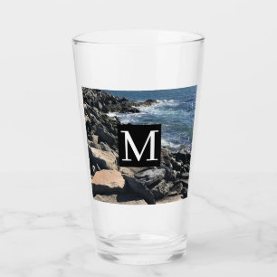 Photo of Ocean Waves and Rocks #1 Dad Blue Glass