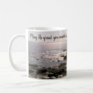 Photo of Ocean with Inspirational Bible Verse Coffee Mug