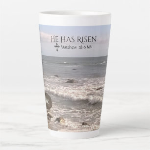 Photo of Ocean With Resurrection Scripture Easter  Latte Mug