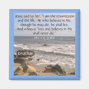 Photo of Ocean With Resurrection Scripture Easter Magnet