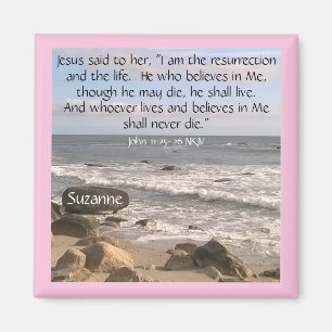 Photo of Ocean With Resurrection Scripture Easter Magnet