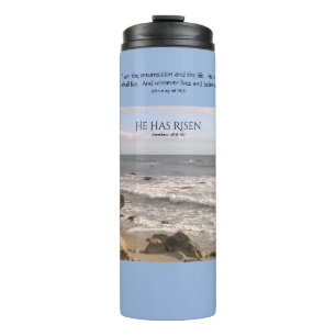 Photo of Ocean With Resurrection Scriptures Easter Thermal Tumbler