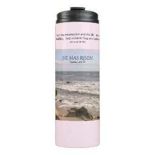 Photo of Ocean With Resurrection Scriptures Easter Thermal Tumbler