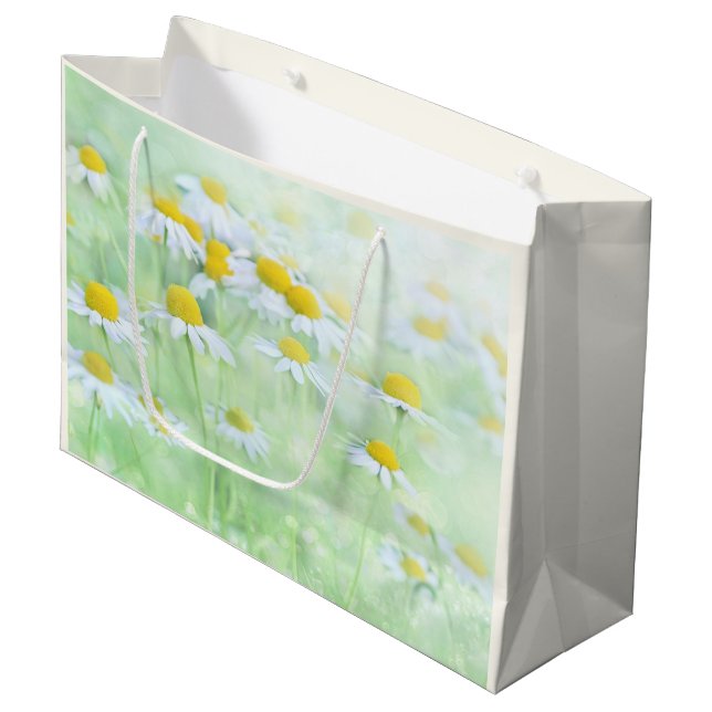 Photo of Pretty Daisies in a Field Large Gift Bag (Front Angled)