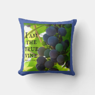 Photo of Purple Grapes Gospel of John Bible Verses Cushion
