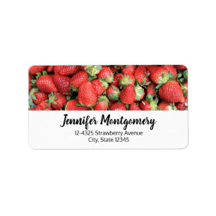 Photo of Red Juicy Strawberries Label