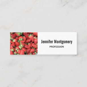 Photo of Red Juicy Strawberries Mini Business Card