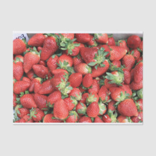 Photo of Red Juicy Strawberries Tissue Paper
