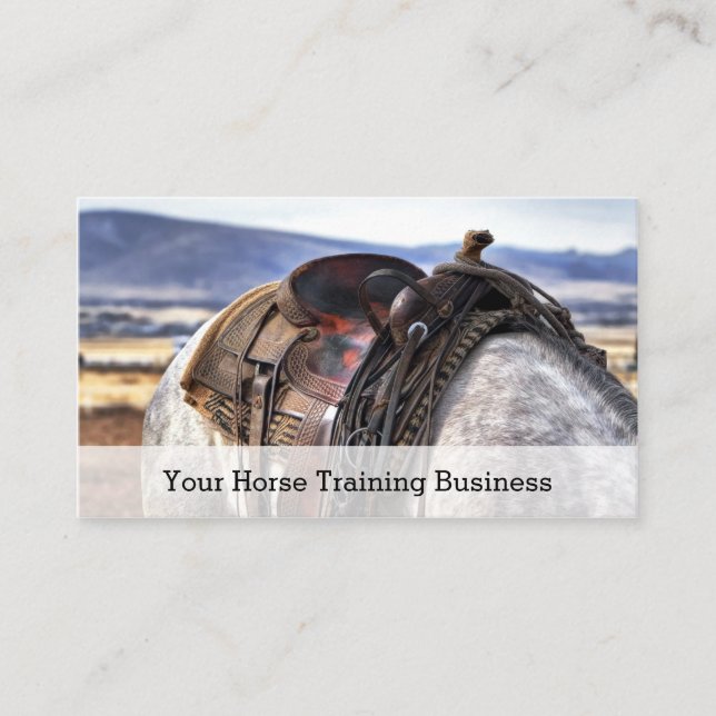 Photo of Saddle & Horse - Trainer - Business Card (Front)