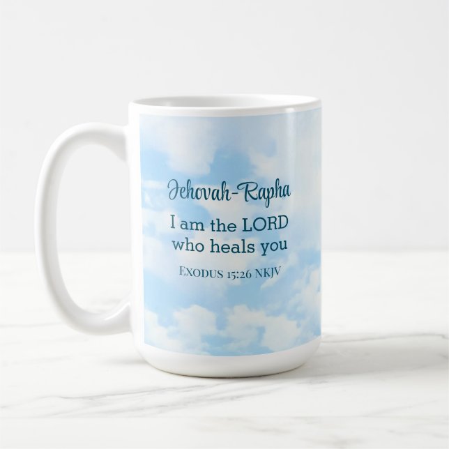 Photo of Sky I am the Lord Who Heals Bible Verse Coffee Mug (Left)