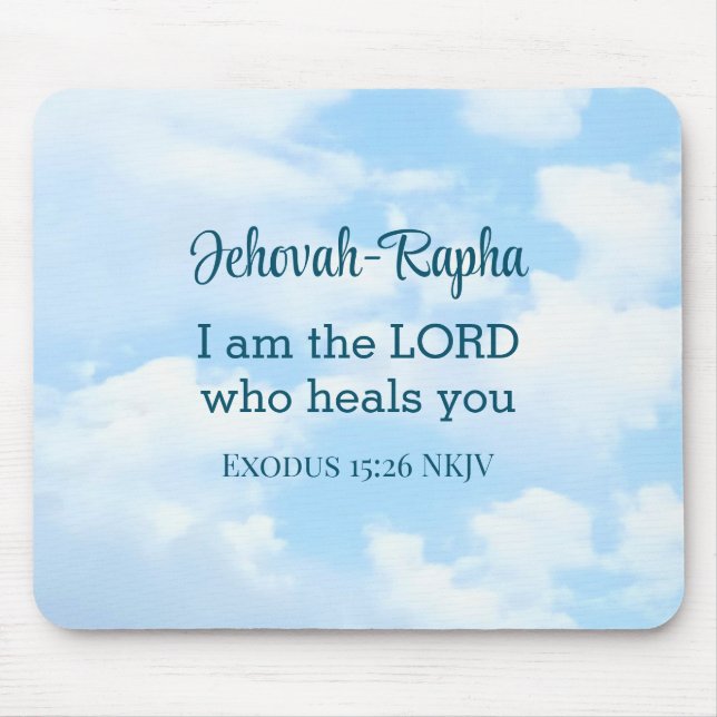 Photo of Sky I am the Lord Who Heals Bible Verse Mouse Pad (Front)