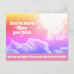 Photo of Sky You Are the Light of the World Pink Postcard