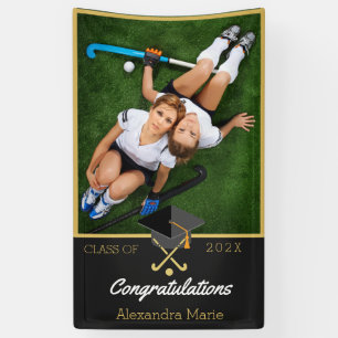 Photo of Soccer player congratulation graduate Ba Banner