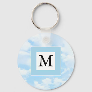 Photo of Soft Blue Sky Custom Single Initial Key Ring