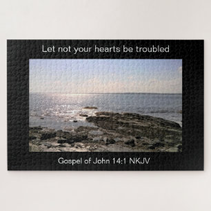 Photo of Sparkling Ocean Water Bible Verse Jigsaw Puzzle