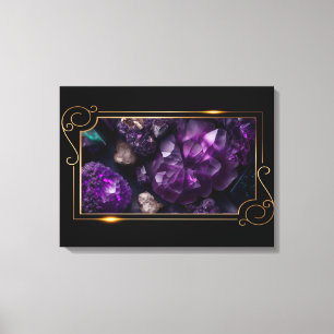 Photo of Striking Raw Gemstones Amethyst Canvas Print