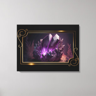 Photo of Striking Raw Gemstones Amethyst Canvas Print