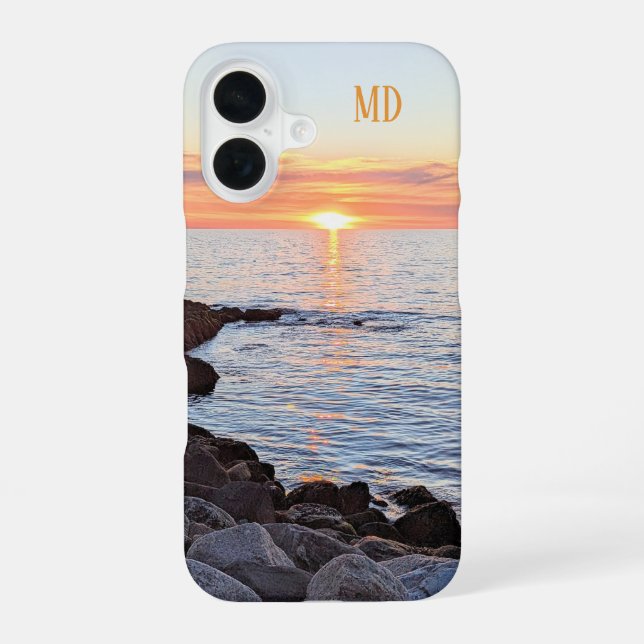 Photo of Sunset Monogram iPhone 16 Case (Back)