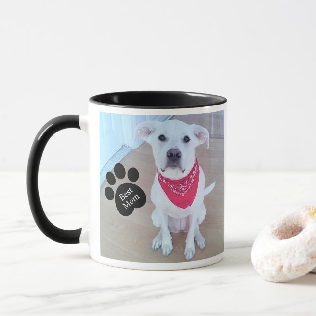 Photo of Sweet Dog with Best Mum Paw Mother's Day Mug (With Donut)