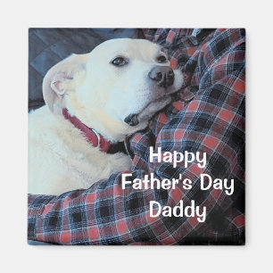 Photo of Sweet White Dog with Daddy Father's Day Magnet