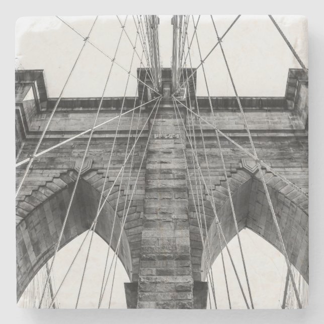 Photo of the Brooklyn Bridge in NYC Stone Coaster (Front)