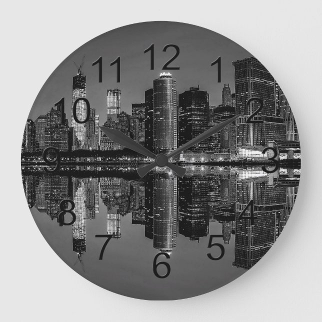 Photo of the New York City Skyline Landscape Large Clock (Front)
