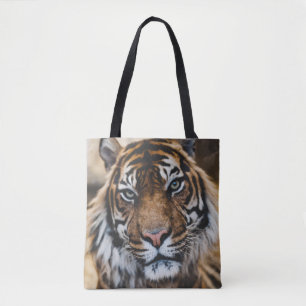 PHOTO OF TIGER'S FACE TOTE BAG