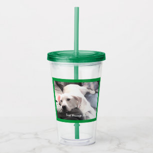 Photo of Tired Dog Resting Next to Best Friend Acrylic Tumbler