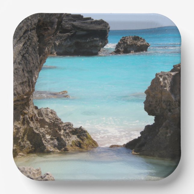Photo of Tropical Island Coast & Sea Paper Plate (Front)