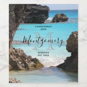 Photo of Tropical Island Coast & Sea Wine Making Label