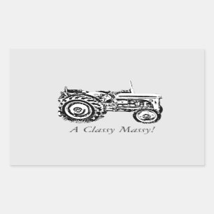 photo of vintage Grey massey fergison tractor   Rectangular Sticker