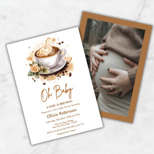 Photo Oh Baby A Baby is Brewing Coffee Baby Shower Invitation