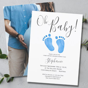 Photo Oh Baby Boy Baby Shower Invitation