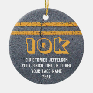 Photo on Back Running Race 10k 5k Custom Ceramic Ornament