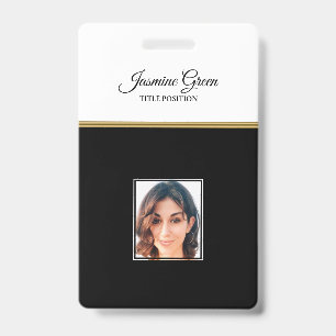 Photo On Black And White Background ID Badge