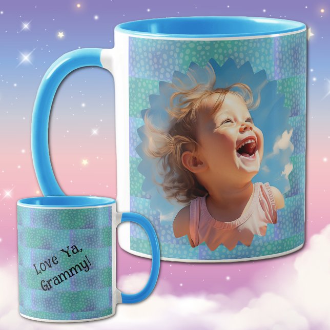 Photo on Blue dots pattern  grandmother love Mug (Creator Uploaded)